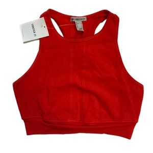 NWT fiery red racerback crop—matching shorts available